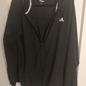 Adidas Men's Black Windbreaker Jacket